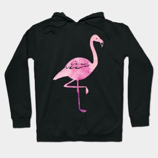 Watercolour Pink Flamingo Pattern Hoodie